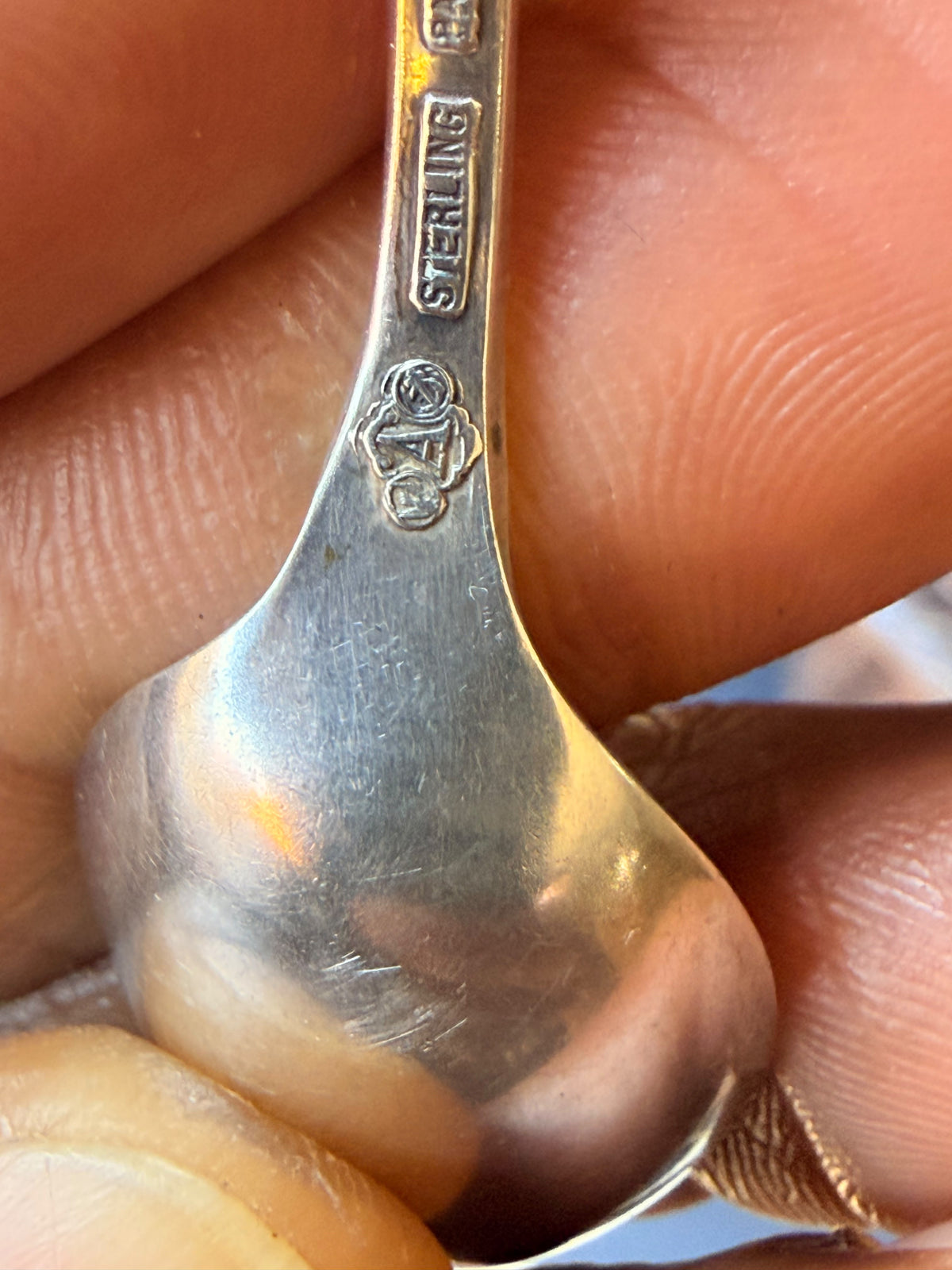Antique Alvin Sterling Silver Demitasse Spoon Openwork Handle Engraved 1918
