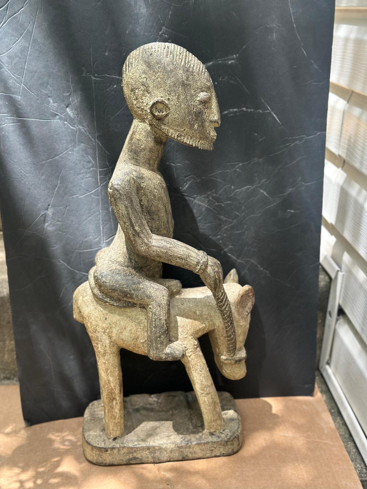 Magnificent Dogon (Mali) Equestrian Ancestral Figure - Hand Carved Wood - 25" Tall