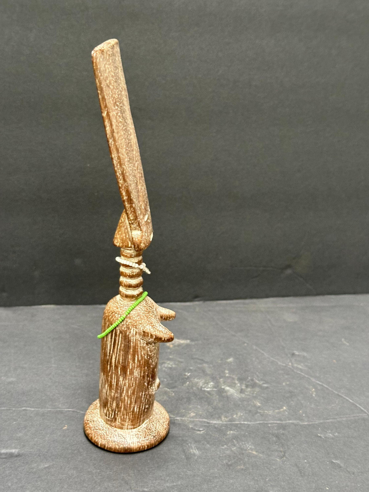 Vintage Fante Akua'ba Doll - Hand-Carved Wooden Figure from Ghana 8 inches