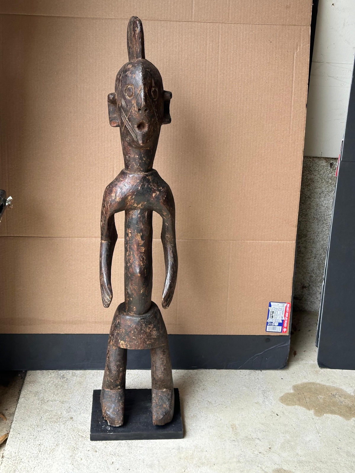 Vintage Mumuye Figure Carved Wood Nigeria African Tribal Art Sculpture 31"