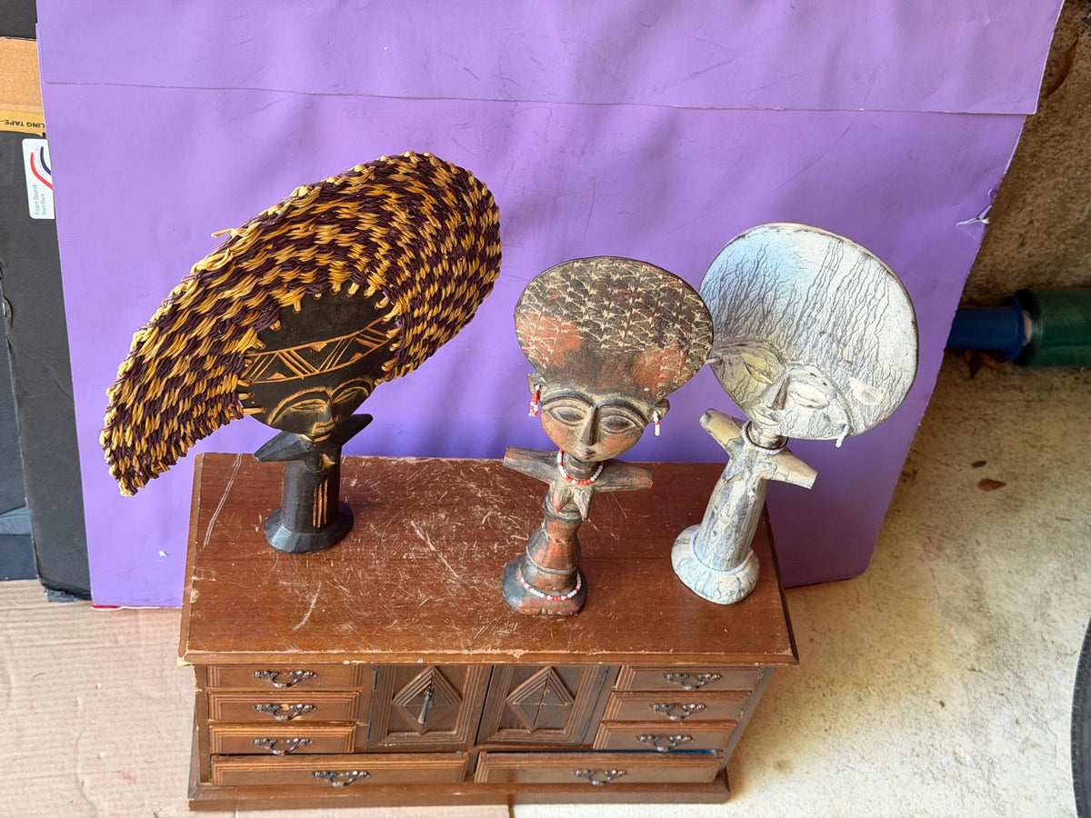 Set of 3 Handcrafted Akan Akuaba Fertility Dolls