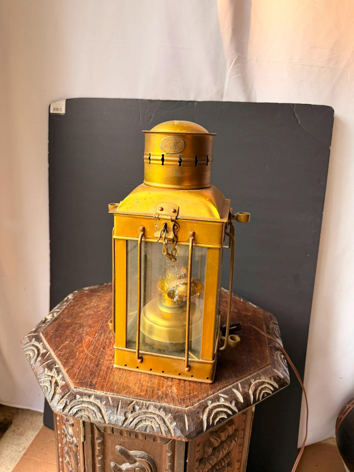 Vintage Brass Nautical Ship Lantern Maritime Oil Lamp Electric Table Light