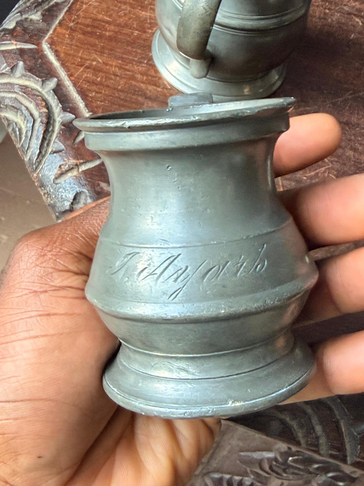 Antique Pewter Tavern Measures Set Gaskell Chambers Birmingham English Gill