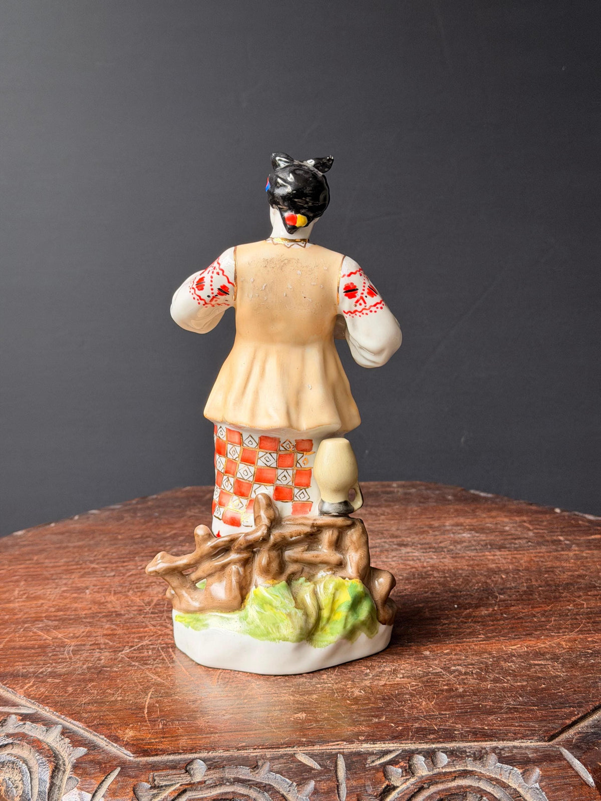 Vintage Porcelain Figurine Odarka Folk Woman Eastern European Slavic Art 9.5"