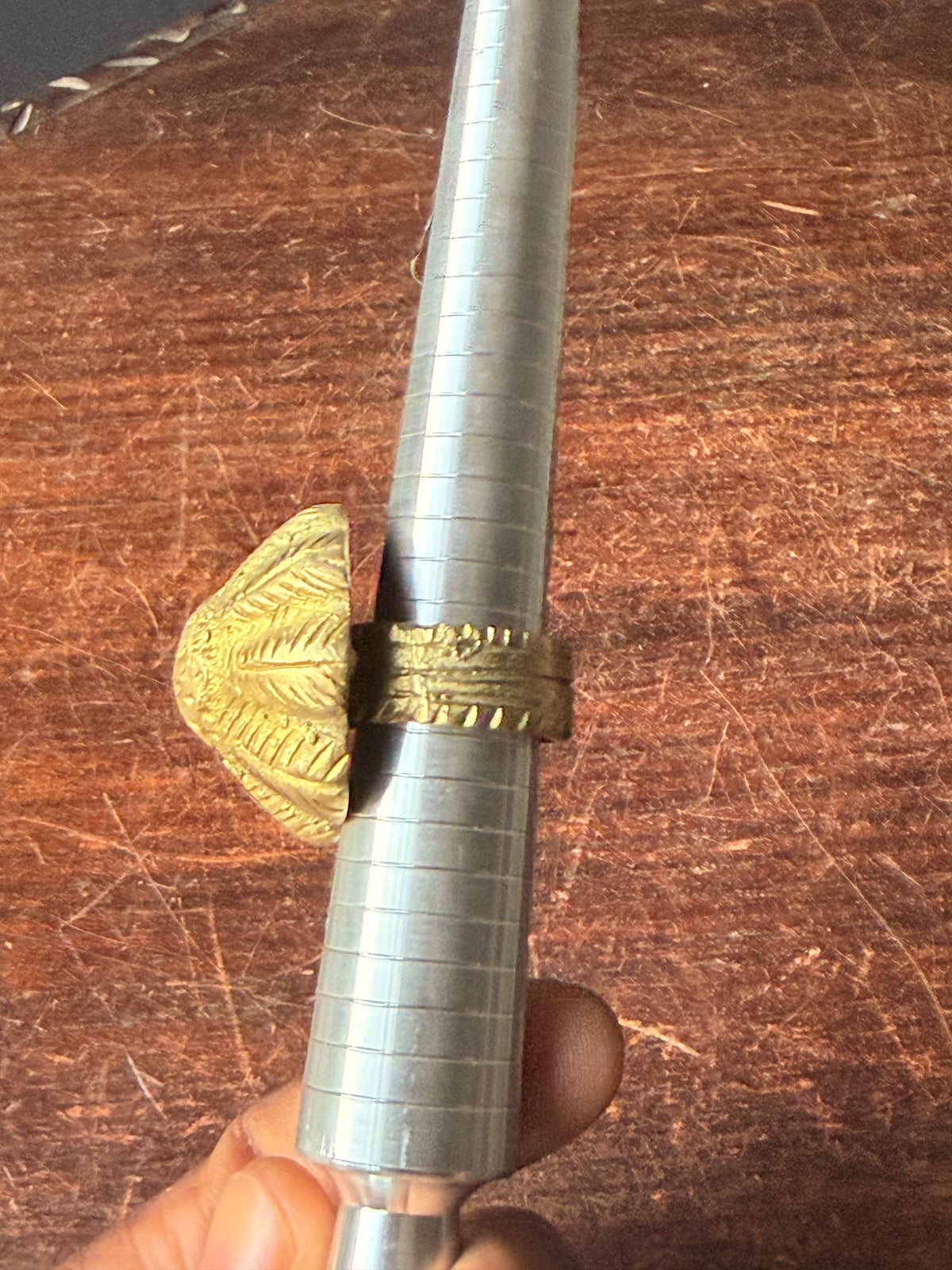 Vintage Akan Ashanti Lost Wax Cast Brass Lobed Seed Pod Ring West Africa