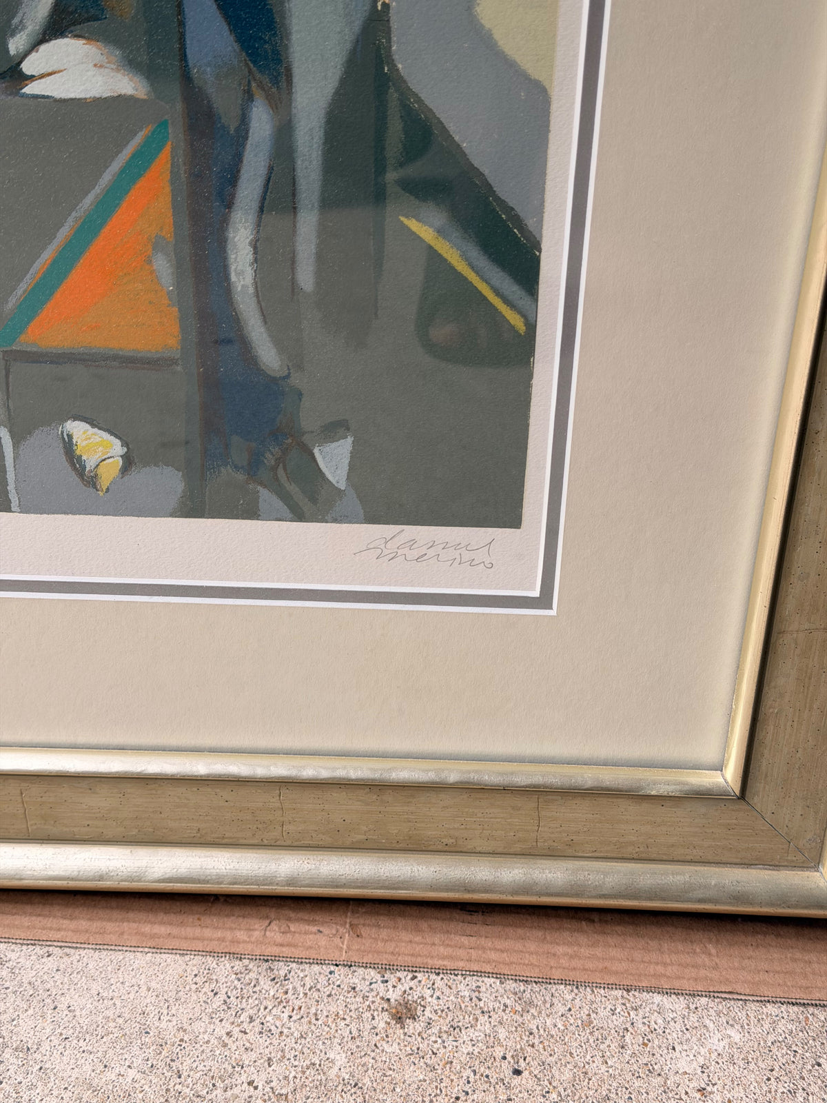 Daniel Merino Signed Clown Harlequin Serigraph Large Framed 43" Local Pickup