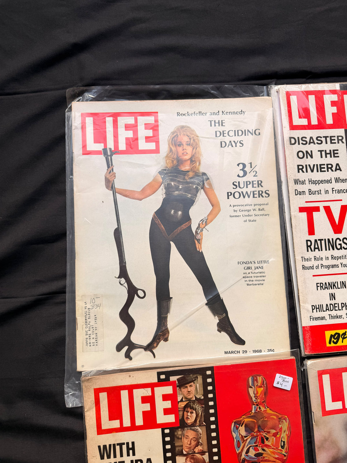 5 LIFE Magazines 1959-1981 Jane Fonda Barbarella Belmondo Oscars IRA Heart Lot