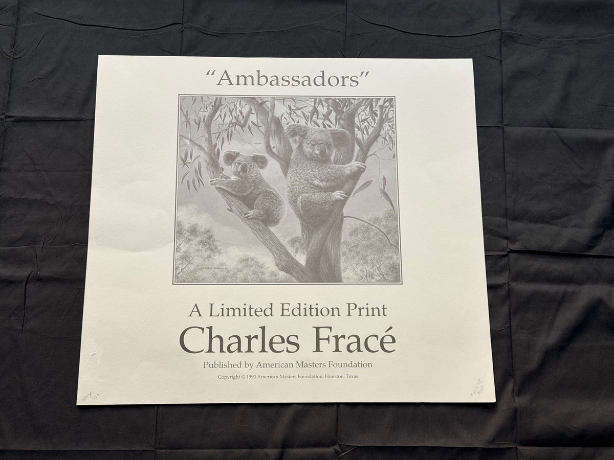 Vintage Charles Frace Signed Koala Print Ambassadors 1990 Limited Edition COA
