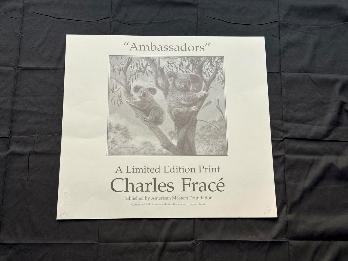 Vintage Charles Frace Signed Koala Print Ambassadors 1990 Limited Edition COA