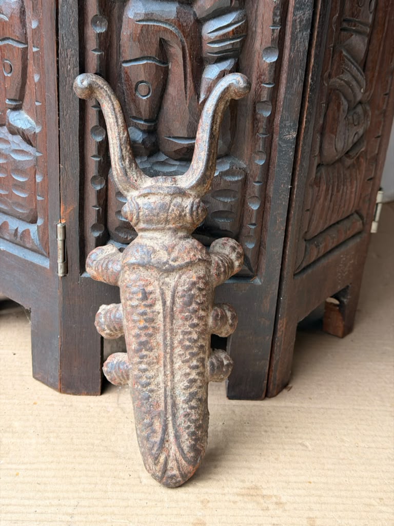 Vintage Cast Iron Beetle Boot Jack Insect Boot Remover Heavy 10.5in