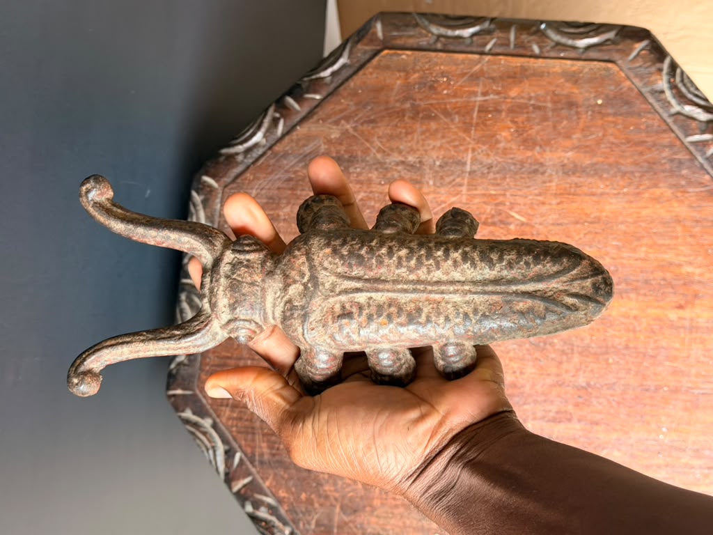 Vintage Cast Iron Beetle Boot Jack Insect Boot Remover Heavy 10.5in