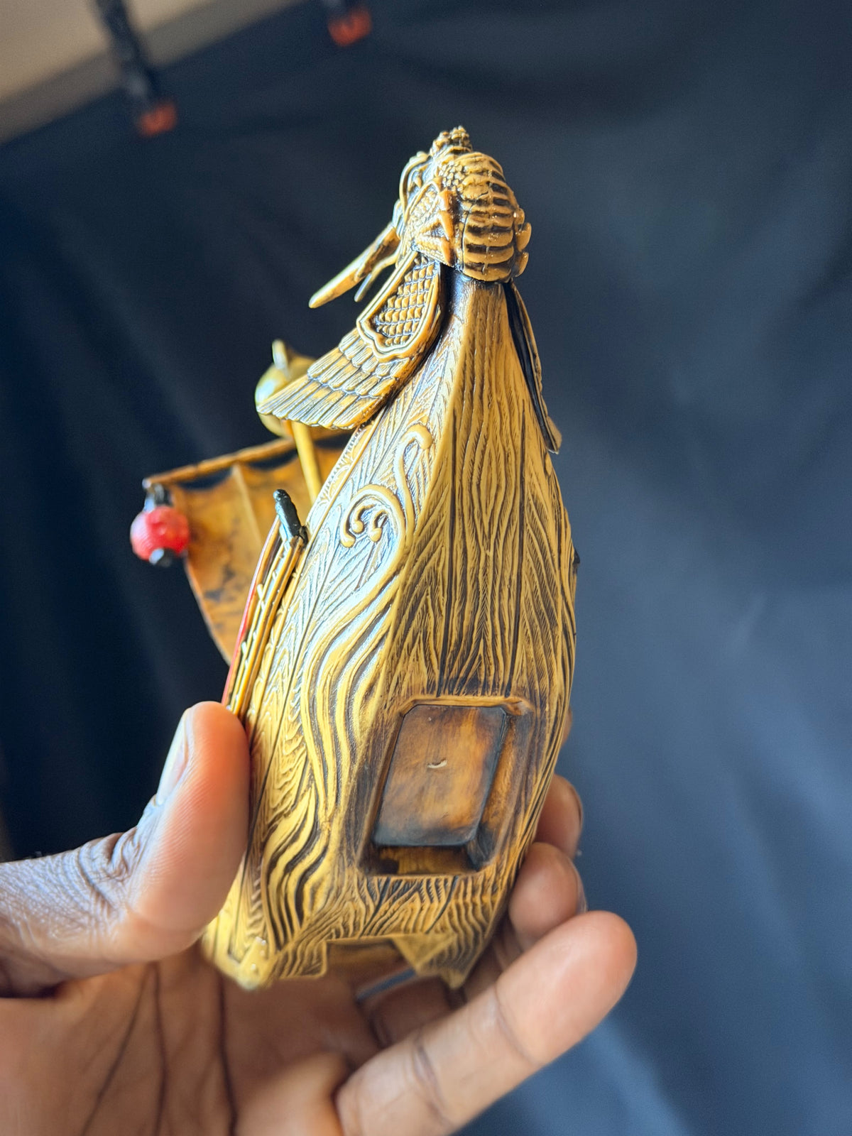 Vintage Japanese Celluloid Treasure Ship Pair Dragon Boats Lucky Gods Phoenix