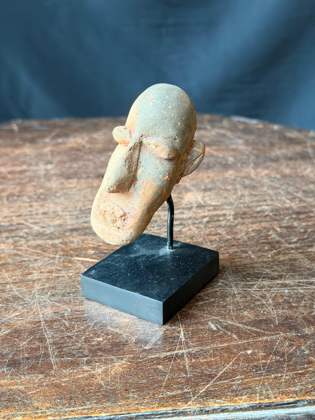 Bankoni Terracotta Head on Stand Mali Ex Barnes 3in – Age Untested
