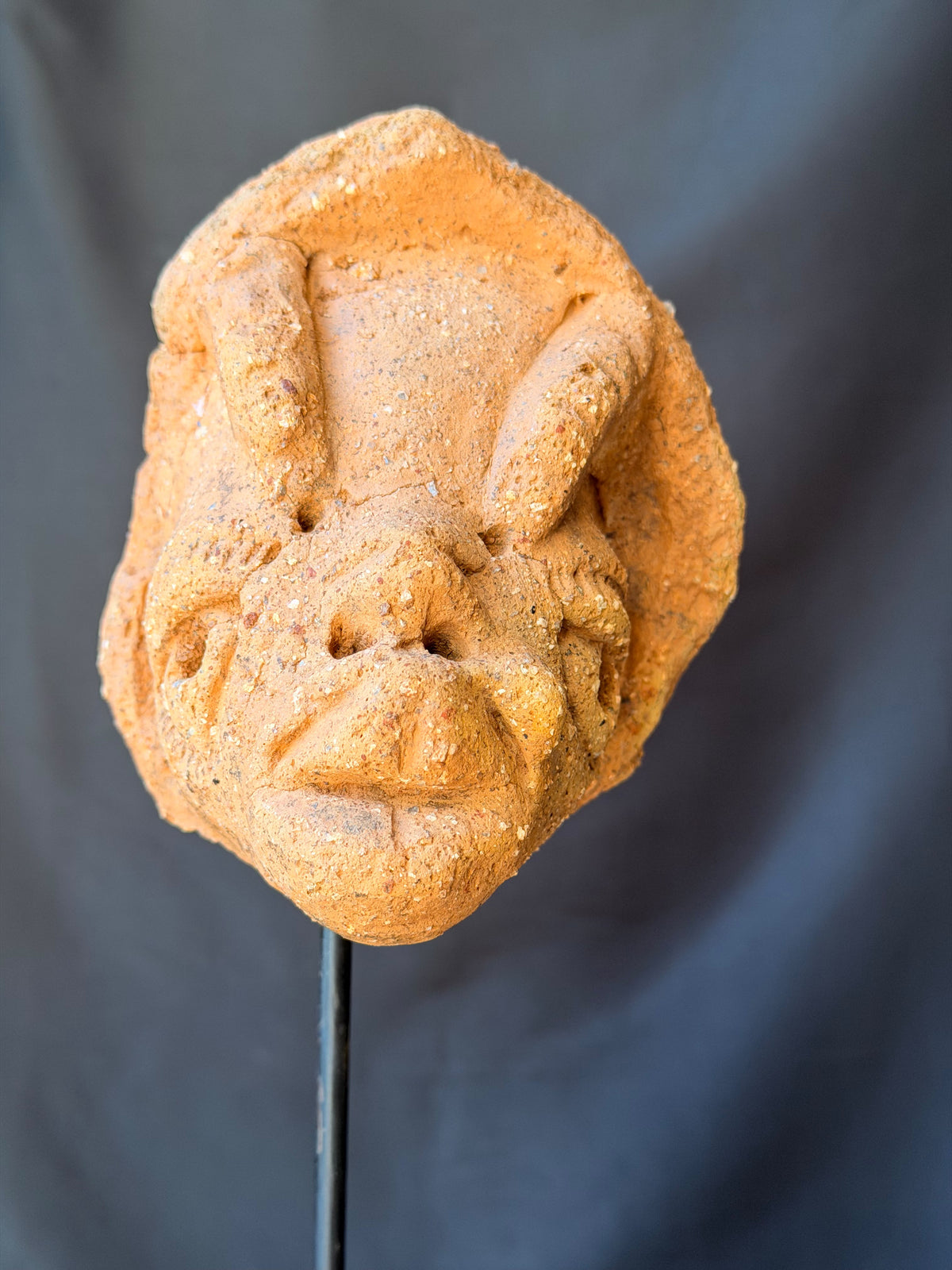Nok Terracotta Hooded Head on Stand Nigeria Ex Barnes 5.5in – Age Untested