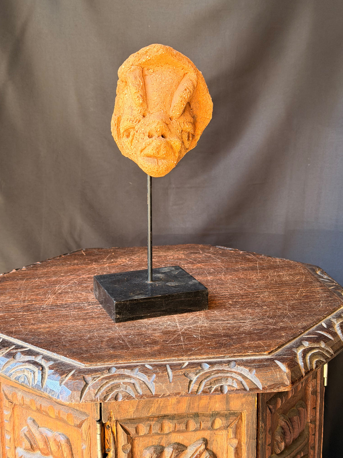 Nok Terracotta Hooded Head on Stand Nigeria Ex Barnes 5.5in – Age Untested