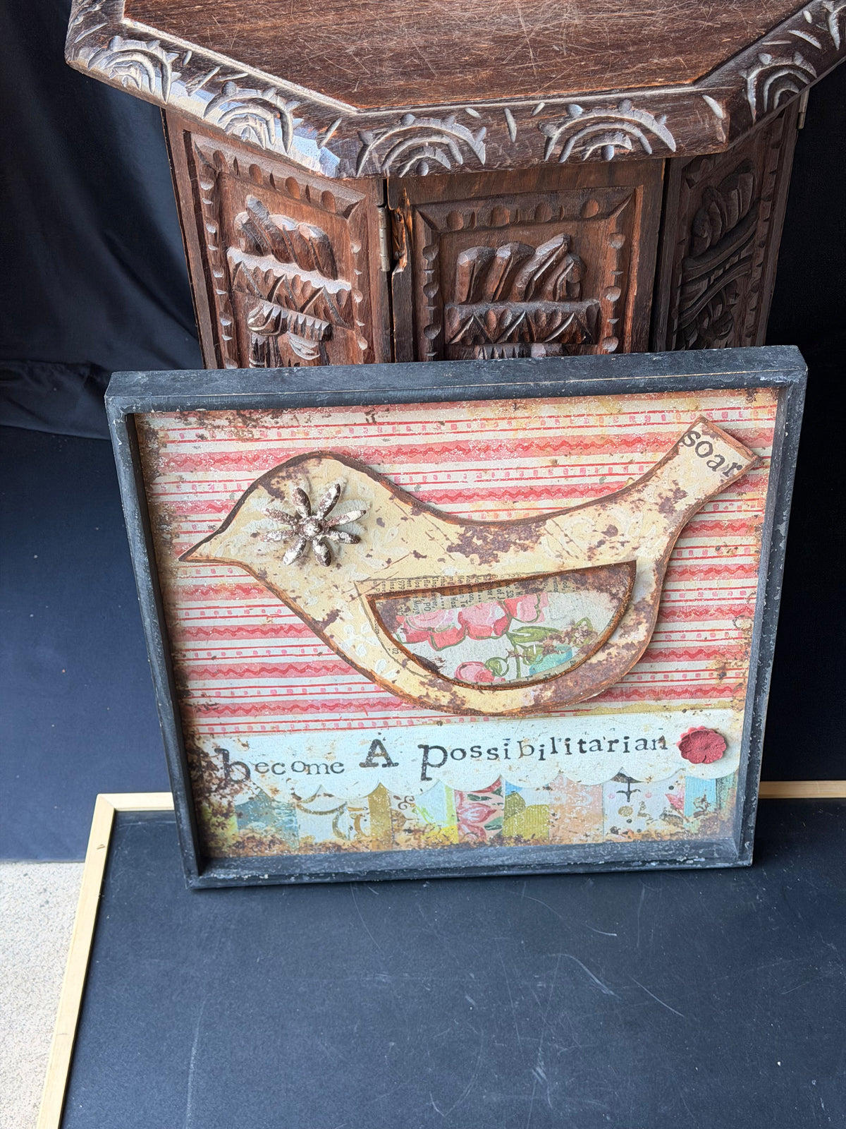 Kelly Rae Roberts Creative Co-Op Bird Wall Art Become A Possibilitarian 16x16