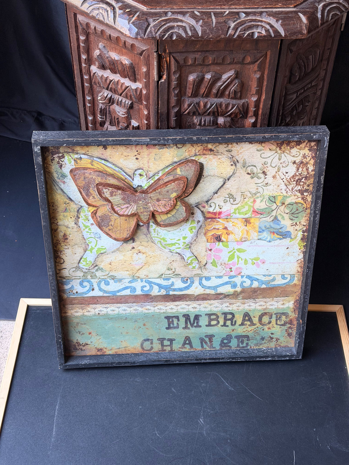 Kelly Rae Roberts Creative Co-Op Butterfly Wall Art Embrace Change 16x16