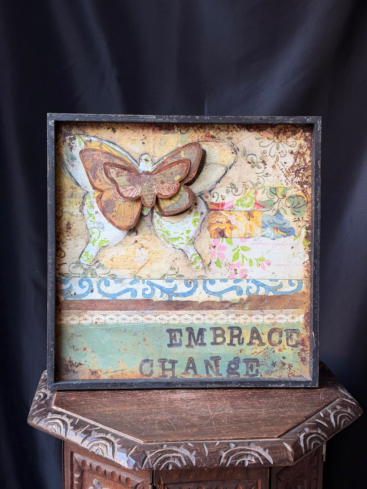 Kelly Rae Roberts Creative Co-Op Butterfly Wall Art Embrace Change 16x16
