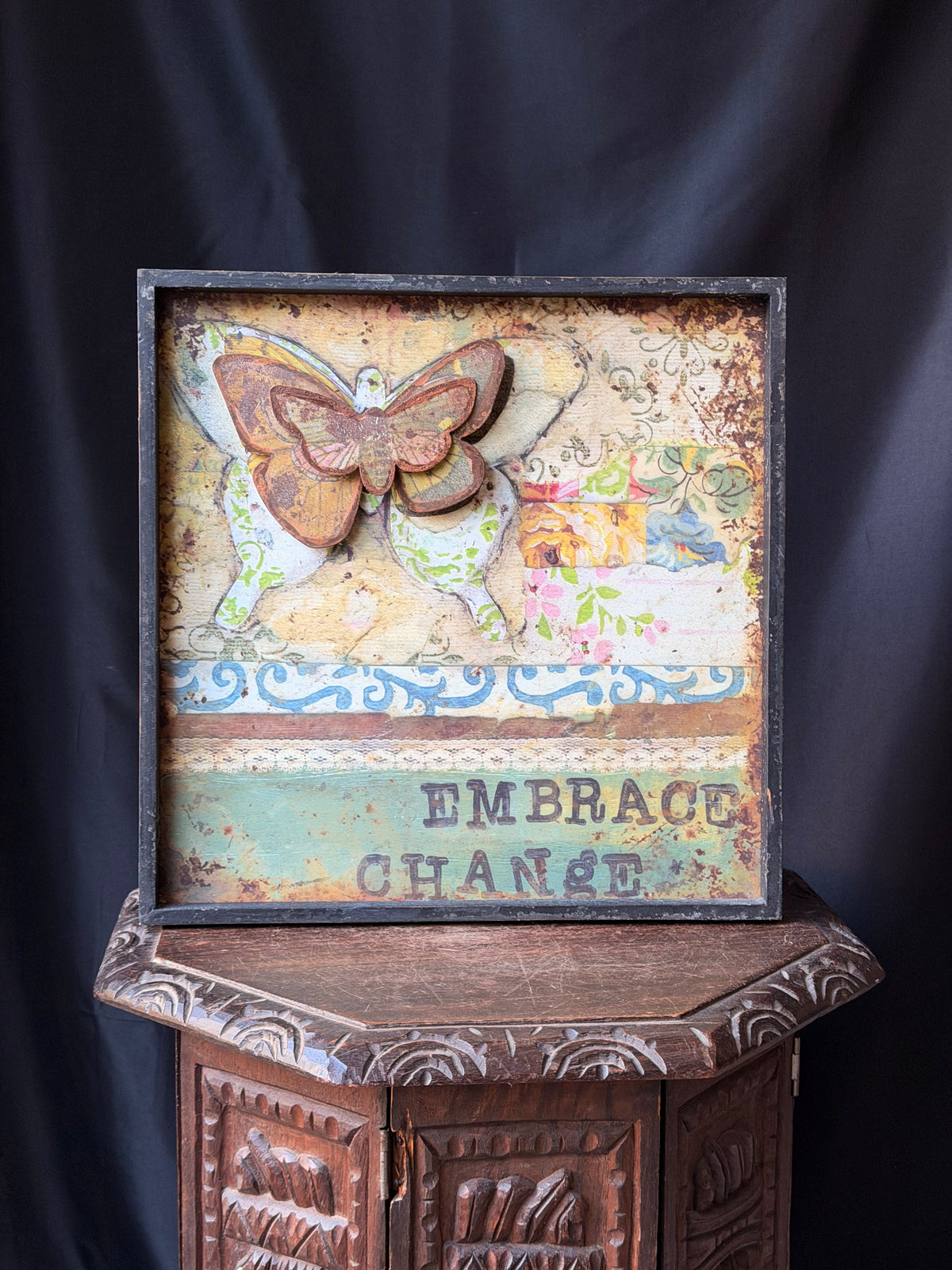 Kelly Rae Roberts Creative Co-Op Butterfly Wall Art Embrace Change 16x16