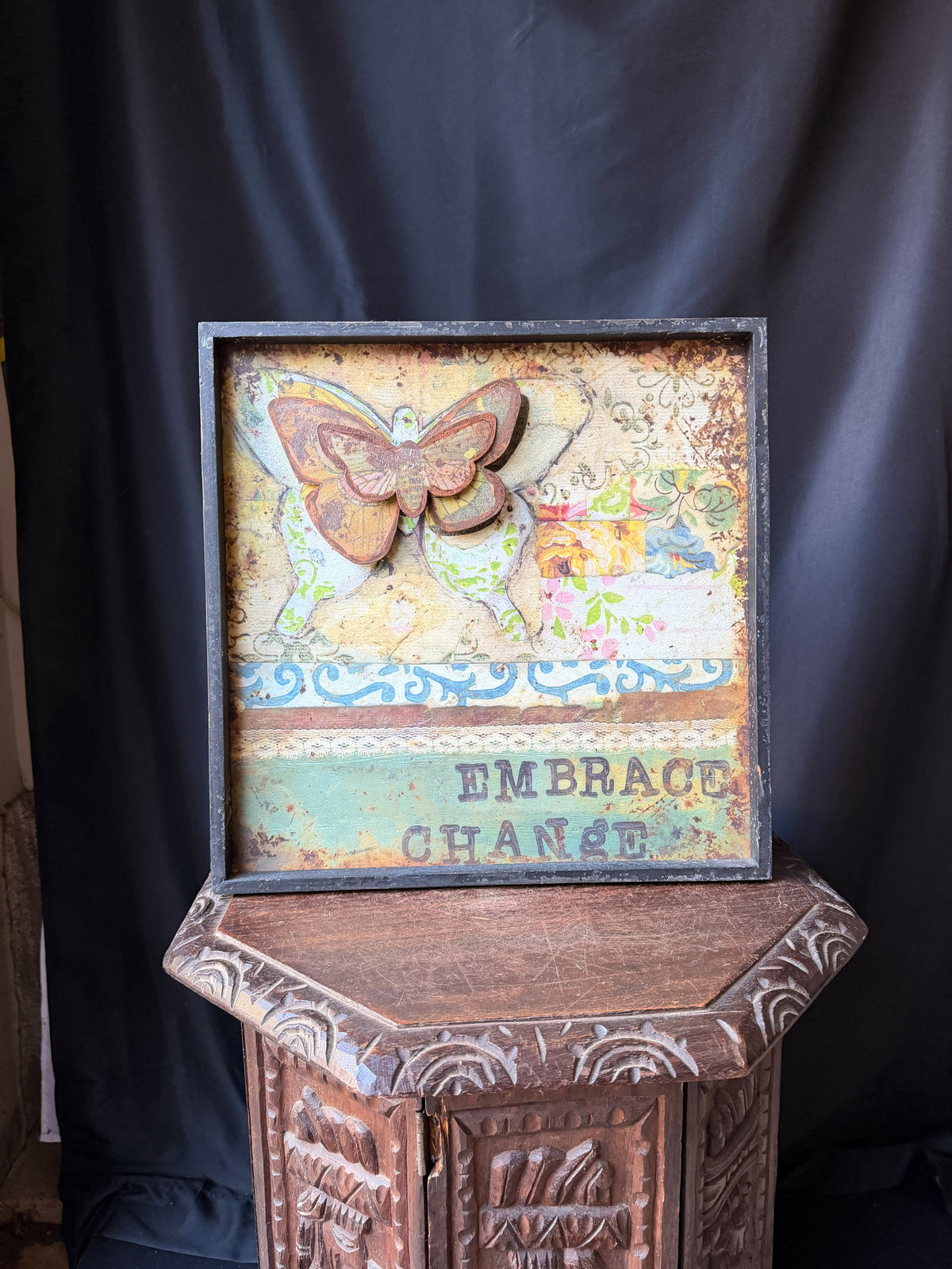 Kelly Rae Roberts Creative Co-Op Butterfly Wall Art Embrace Change 16x16