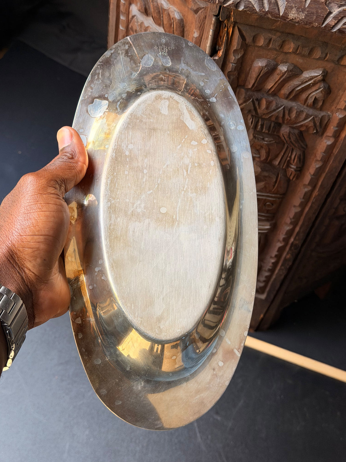 Vintage Wm A Rogers EPNS Silverplate Oval Bread Tray Serving Dish 490 10in