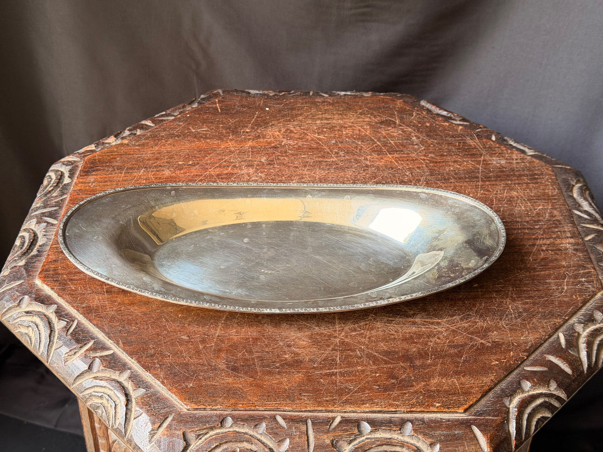 Vintage Wm A Rogers EPNS Silverplate Oval Bread Tray Serving Dish 490 10in