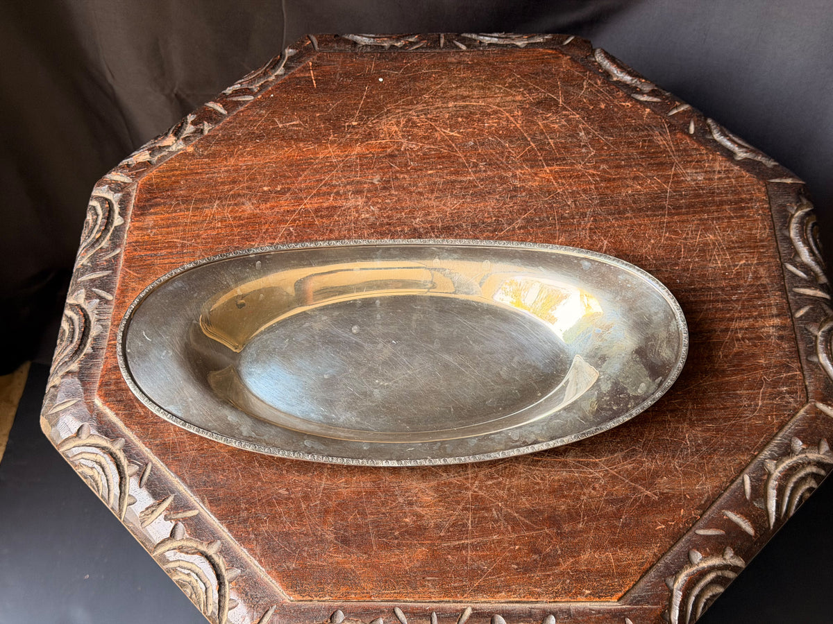 Vintage Wm A Rogers EPNS Silverplate Oval Bread Tray Serving Dish 490 10in