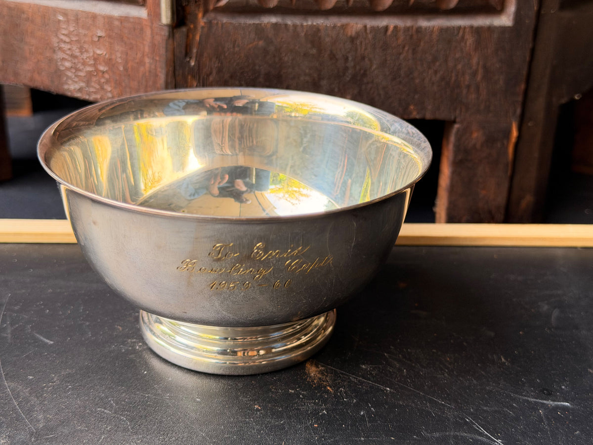 Vintage Gorham Silverplate Paul Revere Bowl YC778 5in Bowling Trophy 1959-60