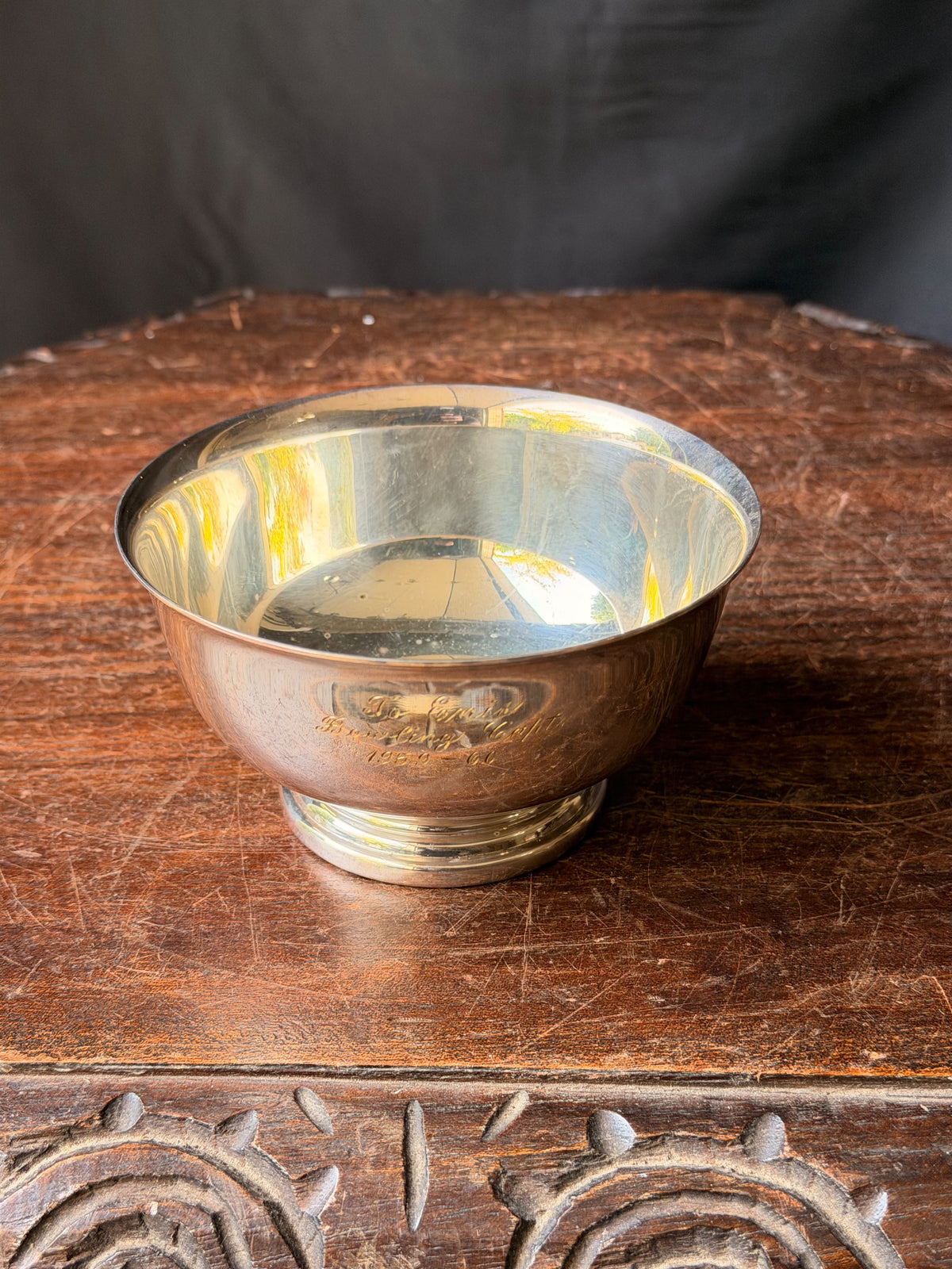 Vintage Gorham Silverplate Paul Revere Bowl YC778 5in Bowling Trophy 1959-60