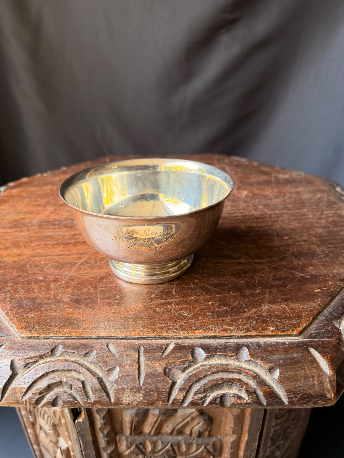 Vintage Gorham Silverplate Paul Revere Bowl YC778 5in Bowling Trophy 1959-60