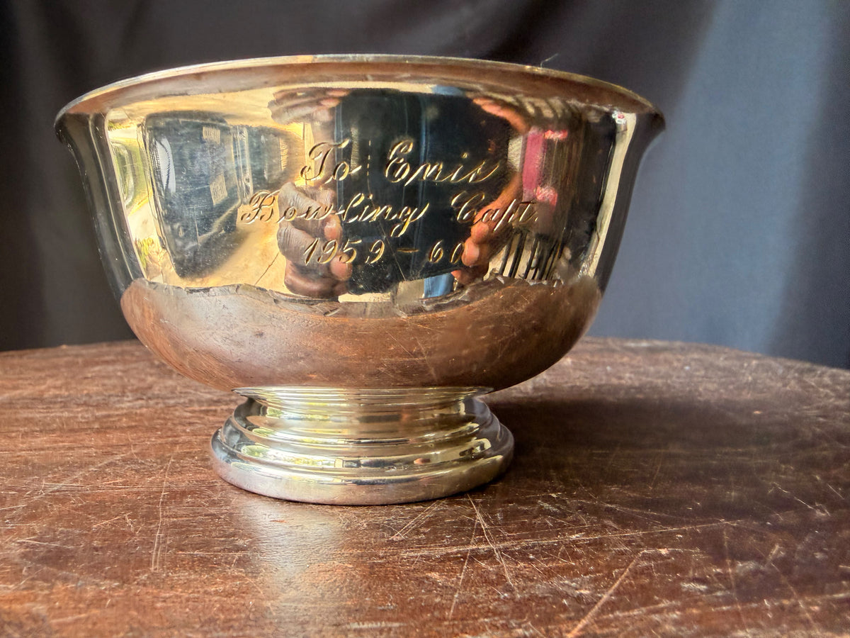 Vintage Gorham Silverplate Paul Revere Bowl YC778 5in Bowling Trophy 1959-60