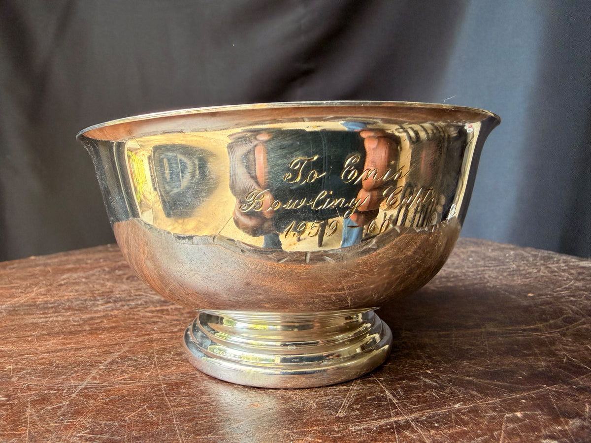Vintage Gorham Silverplate Paul Revere Bowl YC778 5in Bowling Trophy 1959-60