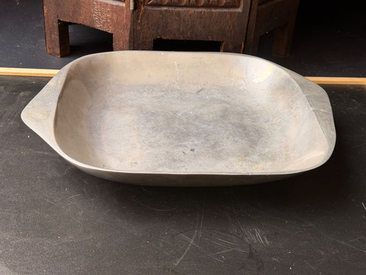 Vintage Nambe 515 Metal Alloy Serving Dish Handles Modernist 13 x 10.5in