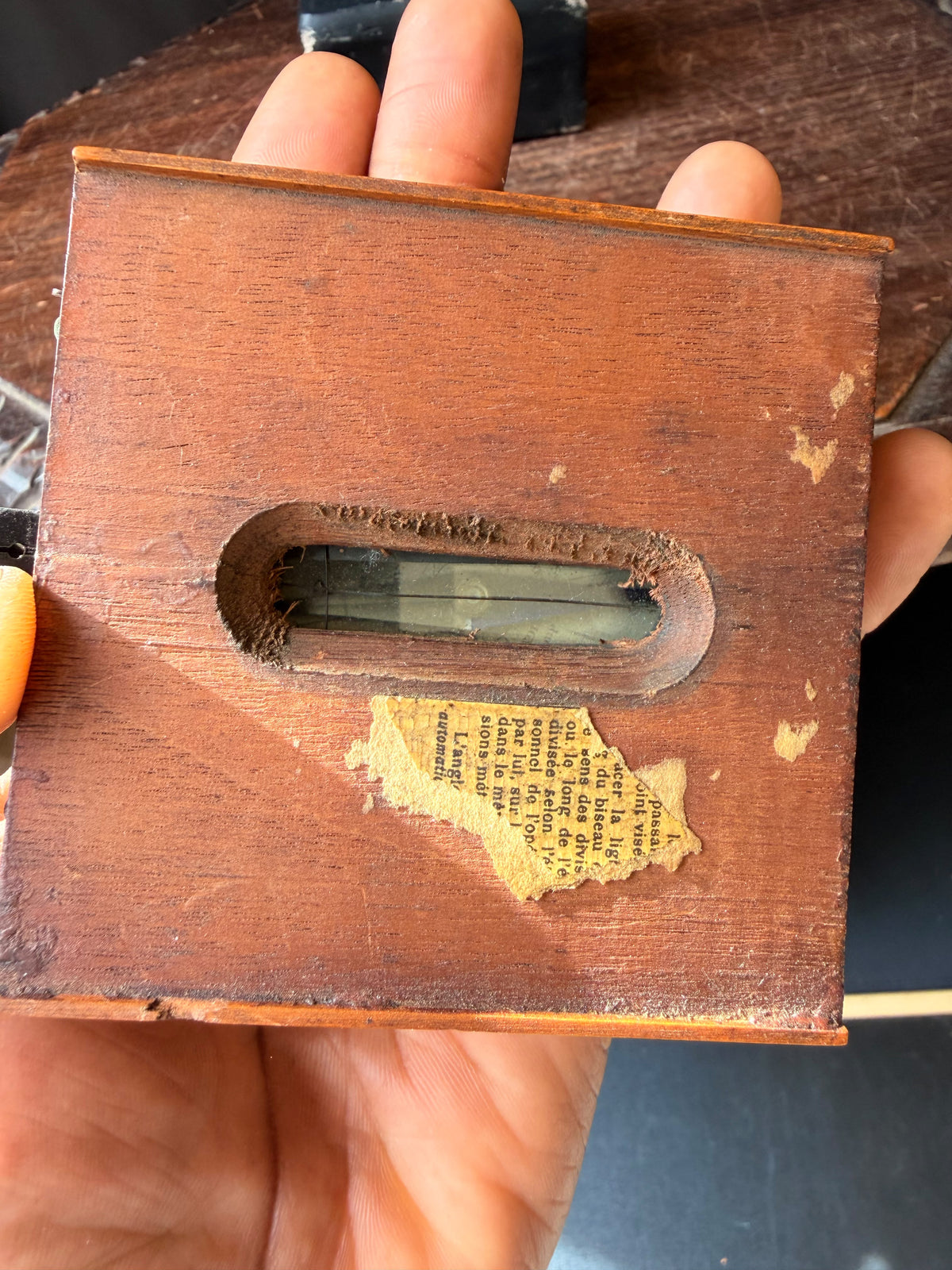 Vintage French General Peigne Alidade Compass Delagrave Paris Friez Wood Box