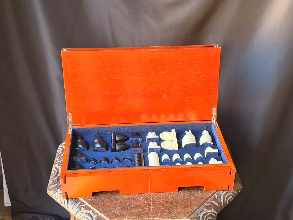 Michael Graves Design Chess & Checkers Set Folding Wood Board Storage Case 16"