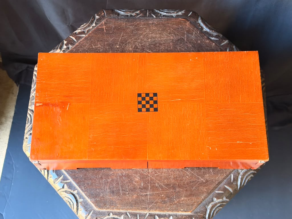 Michael Graves Design Chess & Checkers Set Folding Wood Board Storage Case 16"