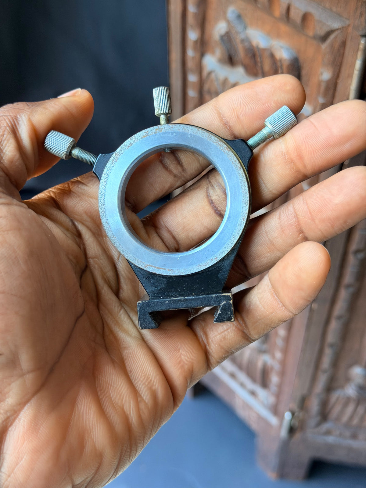 Vintage Microscope Substage Condenser Centering Mount with Dovetail Base 3.5"