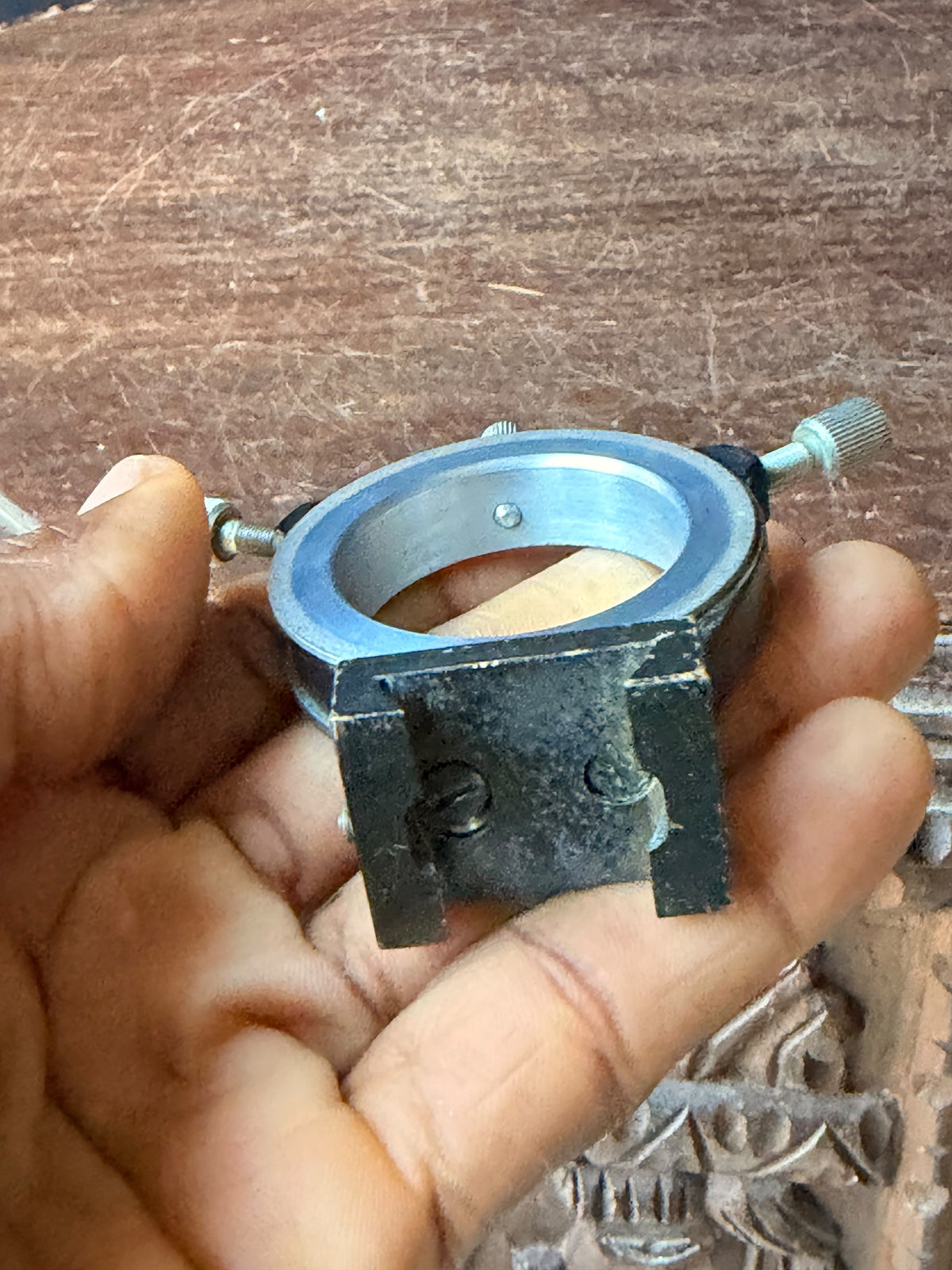 Vintage Microscope Substage Condenser Centering Mount with Dovetail Base 3.5"