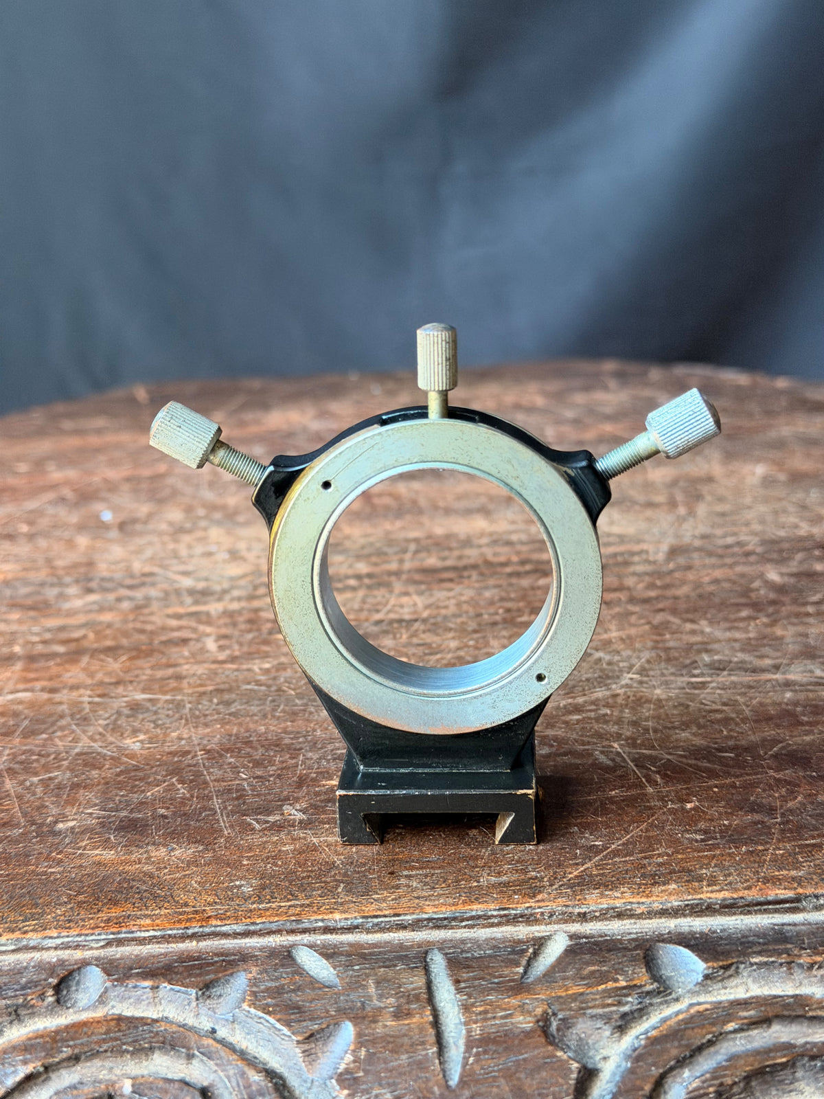 Vintage Microscope Substage Condenser Centering Mount with Dovetail Base 3.5"