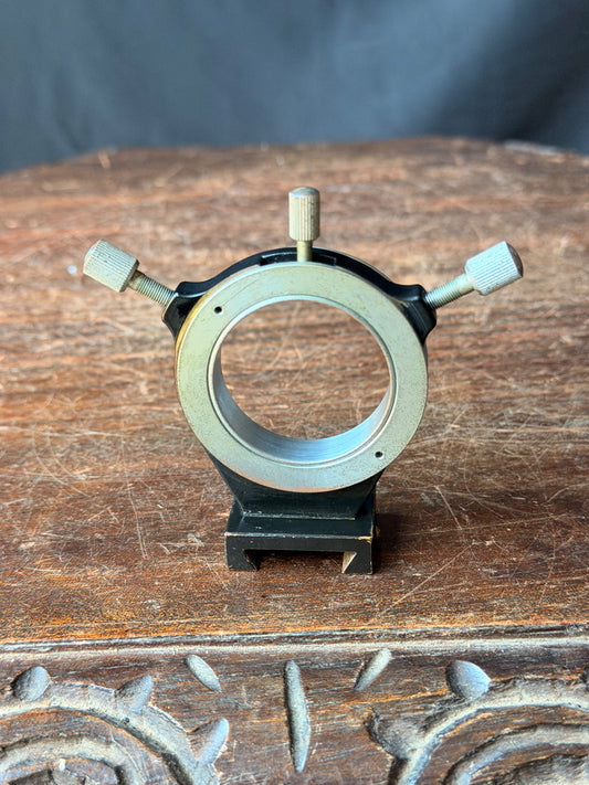 Vintage Microscope Substage Condenser Centering Mount with Dovetail Base 3.5"