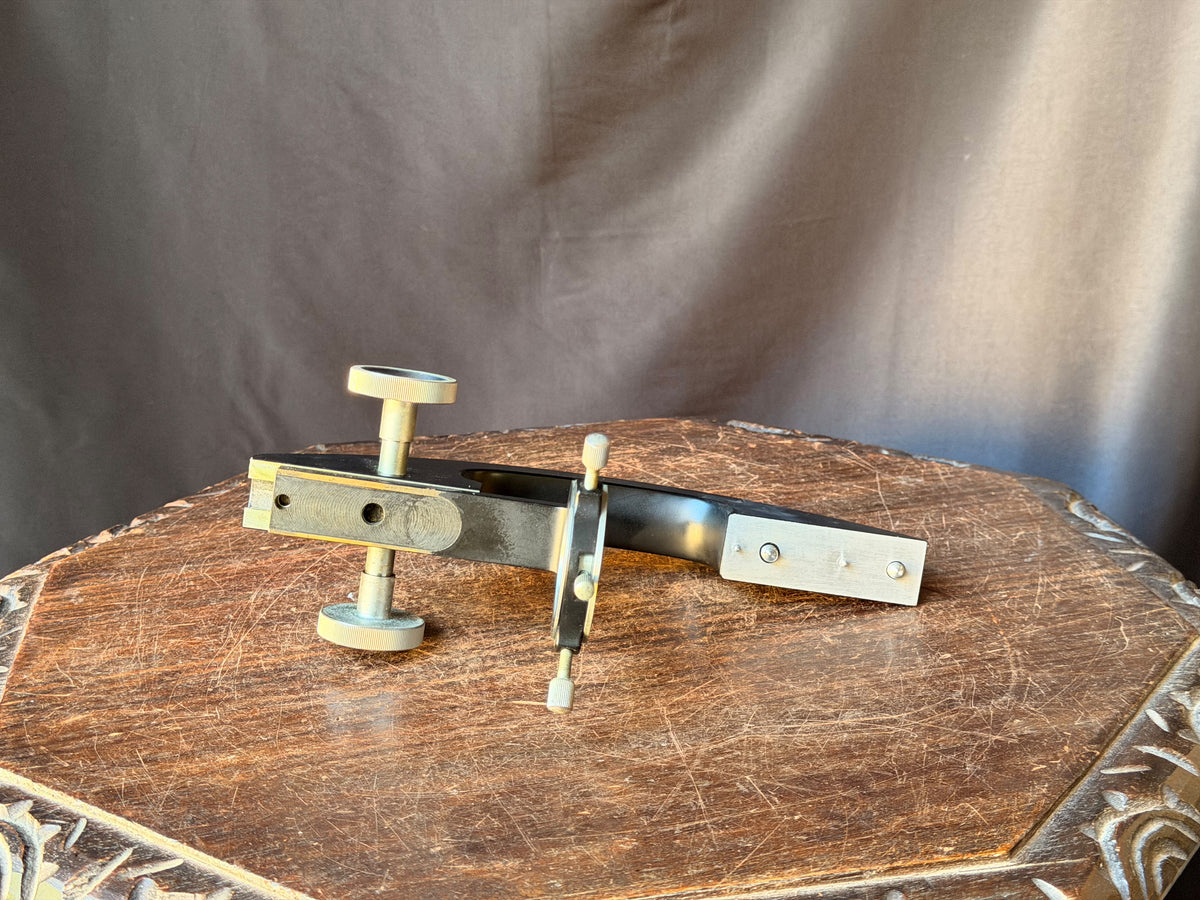 Vintage Microscope Condenser Arm Rack and Pinion Focus with Centering Ring 9.7"