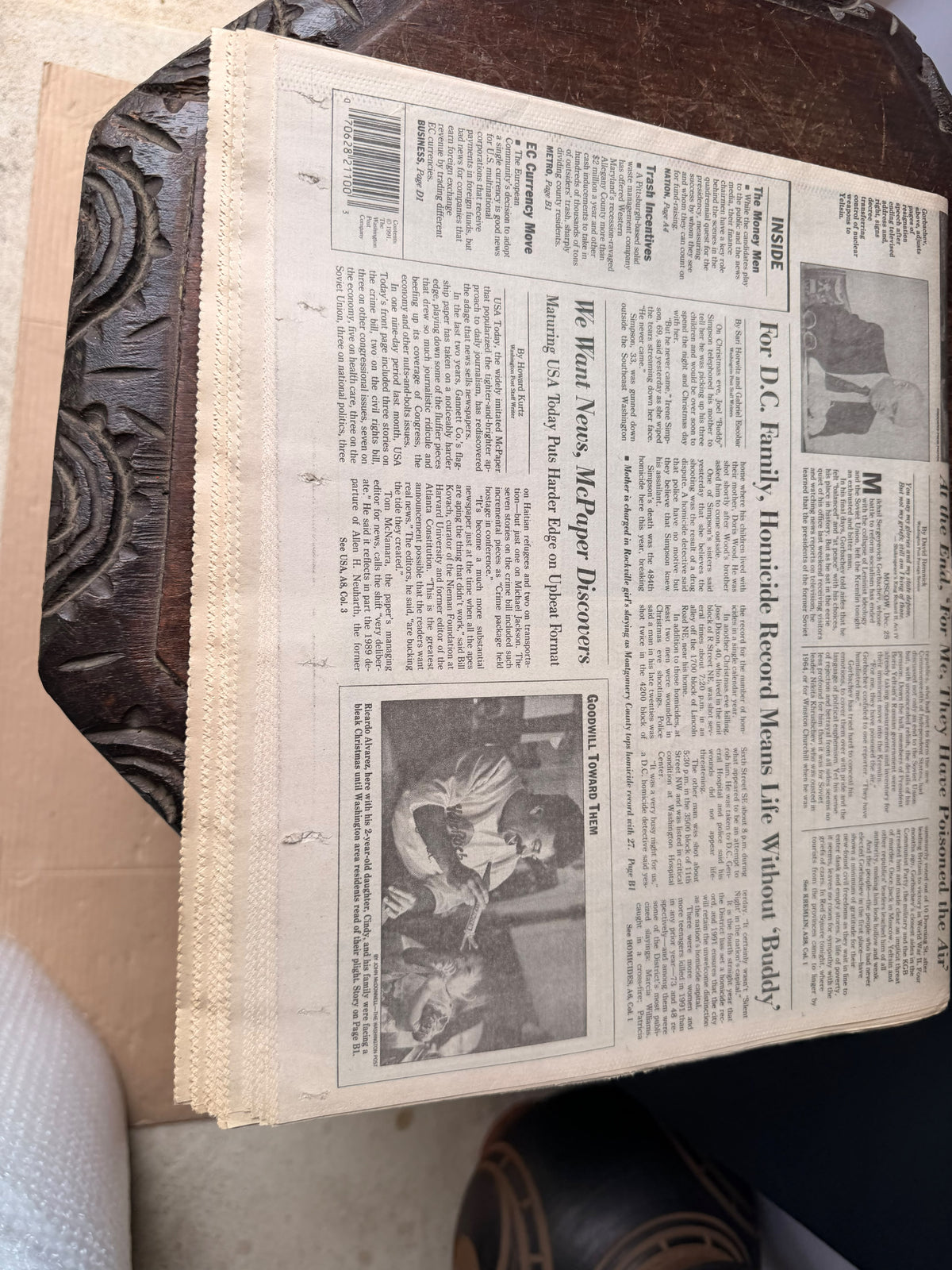 Washington Post December 26 1991 Gorbachev Resigns End of Soviet Union Newspaper