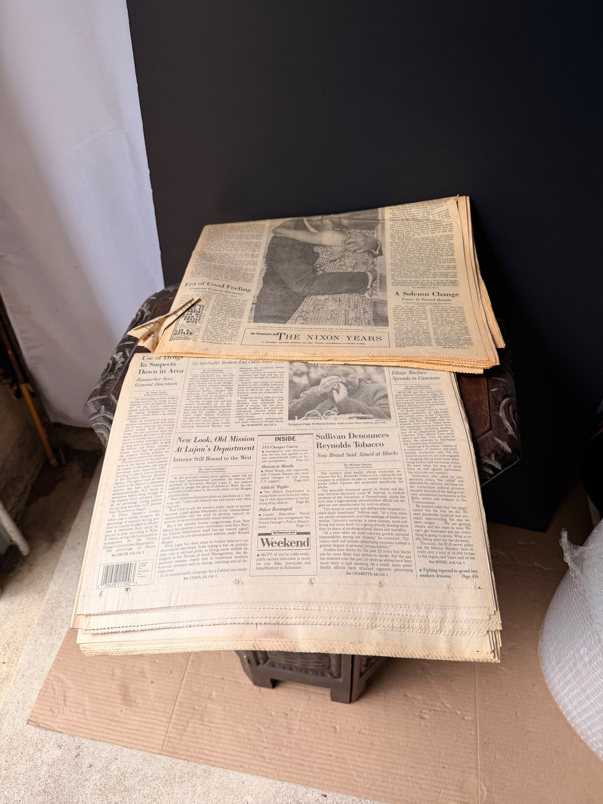 Washington Post 1974 Nixon Resigns & 1990 Marion Barry Arrested Newspaper Lot