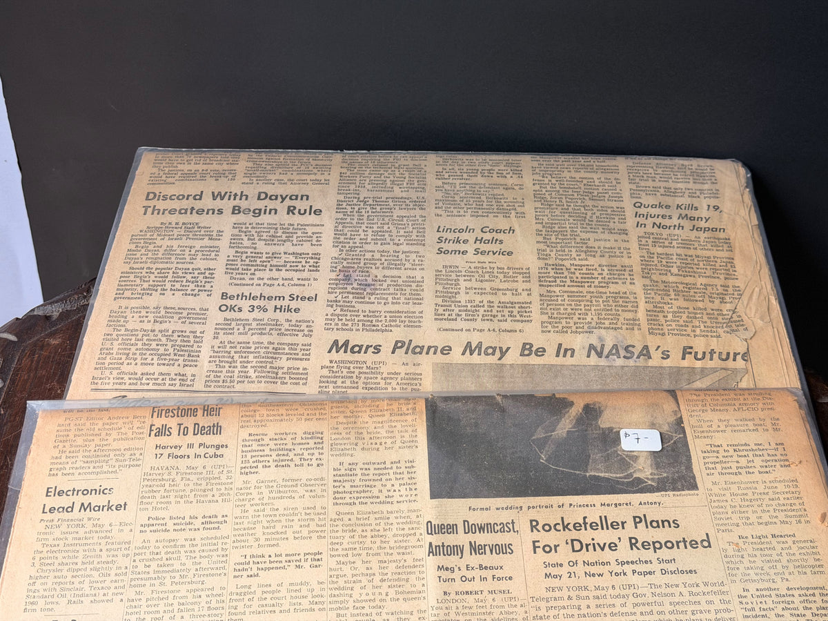 Pittsburgh Press 1960 Ike Princess Margaret & 1978 Son of Sam Newspaper Lot