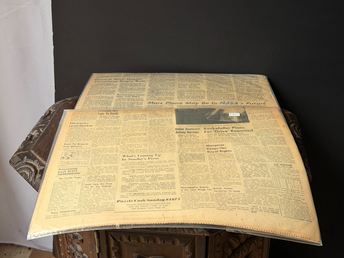 Pittsburgh Press 1960 Ike Princess Margaret & 1978 Son of Sam Newspaper Lot