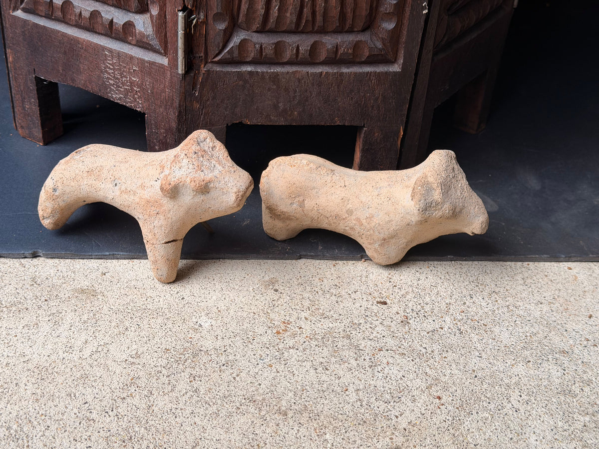 Djenne Terracotta Animal Figures Pair Mali Ex Barnes 6in – Age Untested