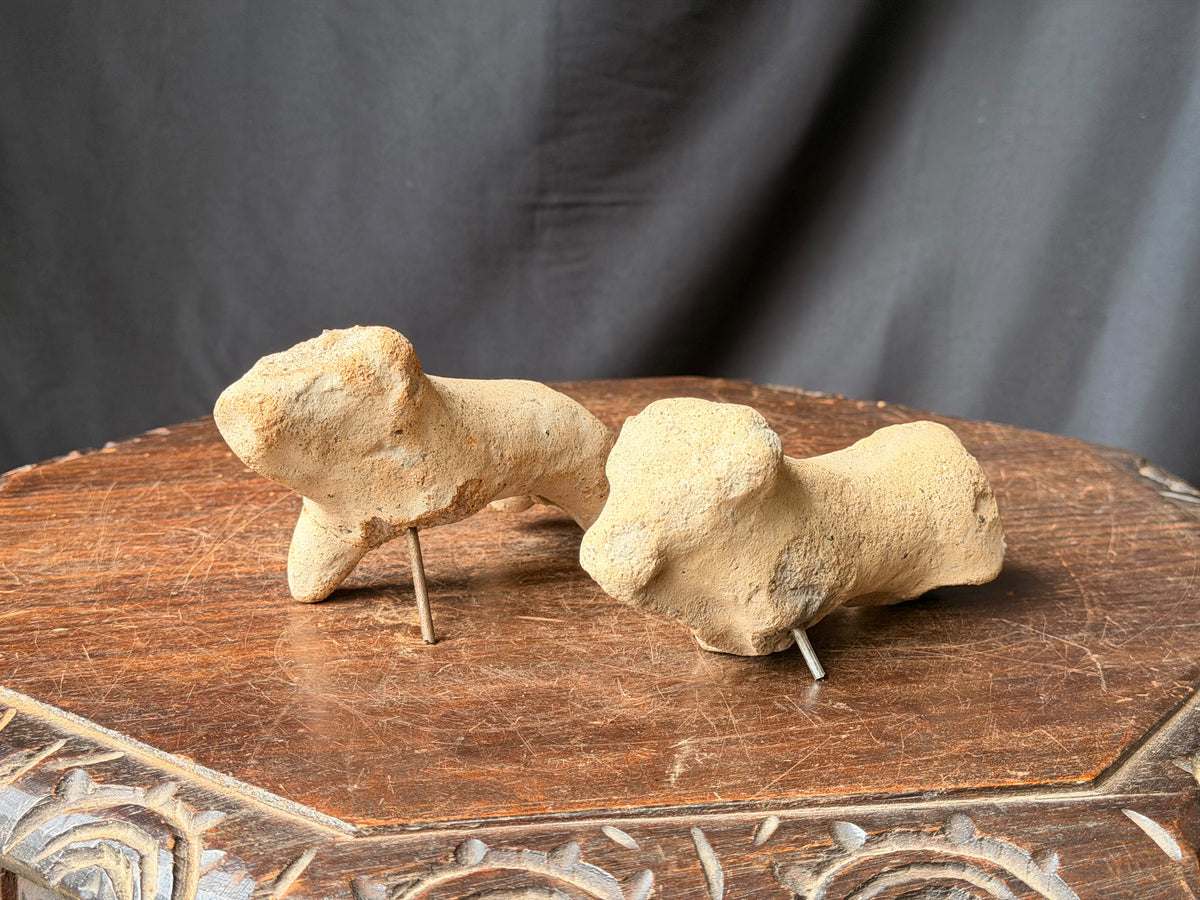Djenne Terracotta Animal Figures Pair Mali Ex Barnes 6in – Age Untested
