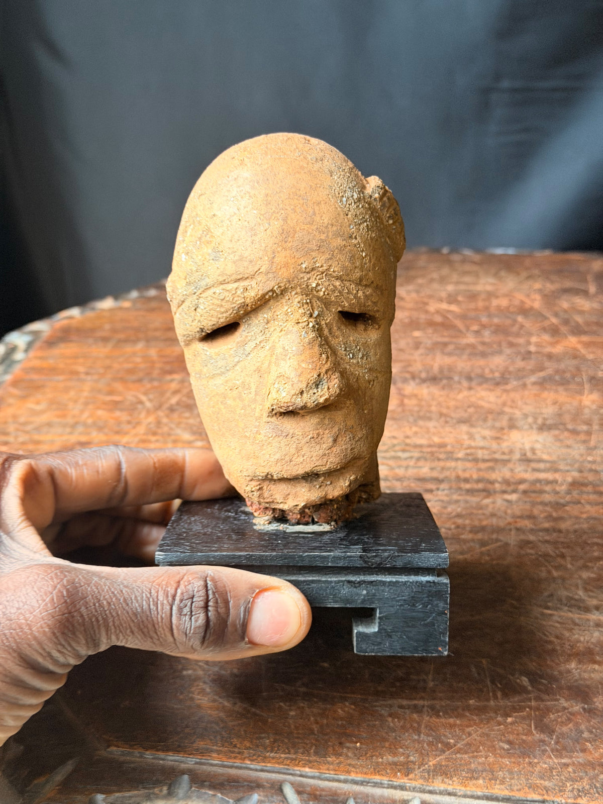 Sokoto Terracotta Head on Stand Nigeria Ex Barnes 4.5in – Age Untested