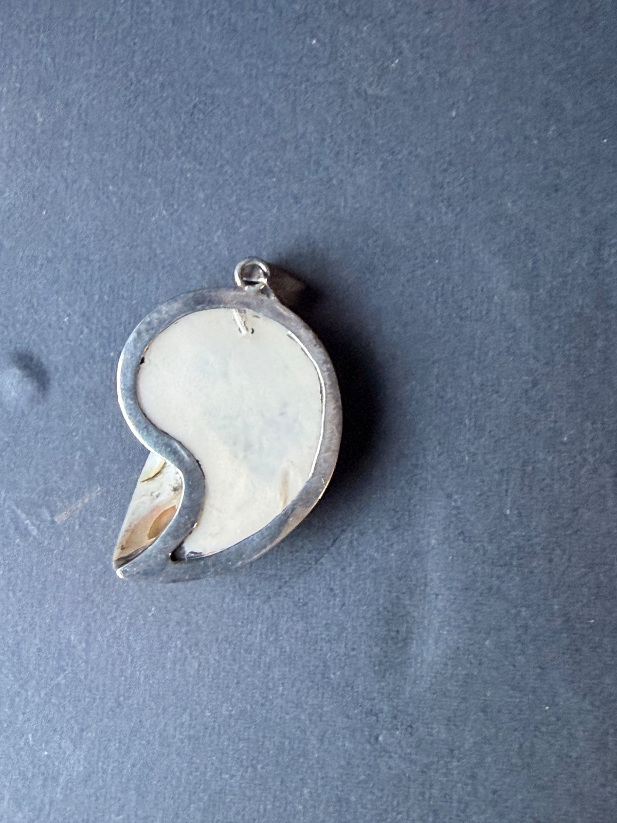 Vintage 925 Sterling Silver Pearlized Nautilus Shell Pendant 1.2"
