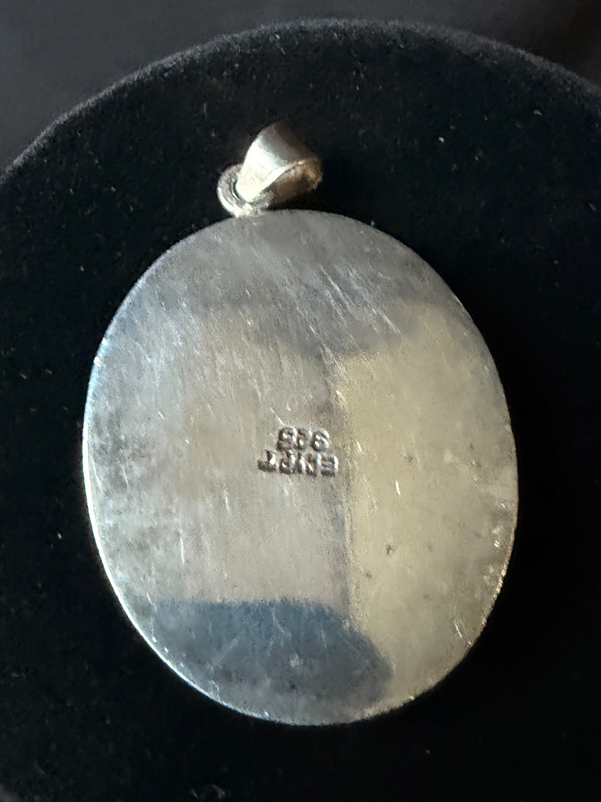 Vintage Egyptian 925 Sterling Silver Carved Scarab Beetle Pendant 1.5"